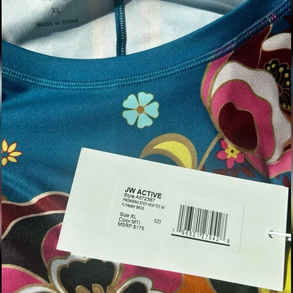 Johnny Was Promisino Step Hem Long Sleeve w Flyaway Back  XL Bee Active Top NWT - Picture 4 of 7